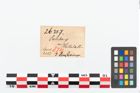 Etikett zu Bernsteinperle (NHMW-PRAE-026307)